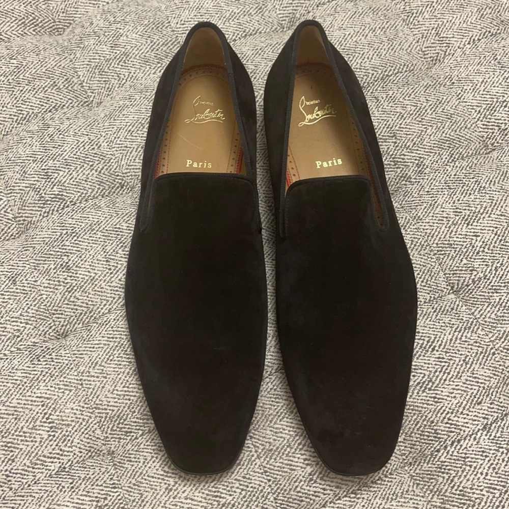 All black suede Christian Louboutin’s